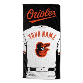 [Personalization Only] OFFICIAL MLB Jersey Personalized Beach Towel - Baltimore Orioles