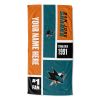 [Personalization Only] OFFICIAL NHL Colorblock Personalized Beach Towel - San Jose Sharks