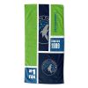 [Personalization Only] OFFICIAL NBA Colorblock Personalized Beach Towel - Minnesota Timberwolves