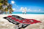 [Personalization Only] OFFICIAL NHL Colorblock Beach Towel - New Jersey Devils